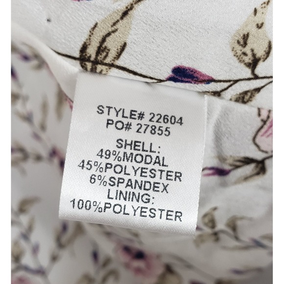 Skies Are Blue Floral Lined Blazer L Jacket Pale Gray Open Front Casual Spring - Picture 4 of 10